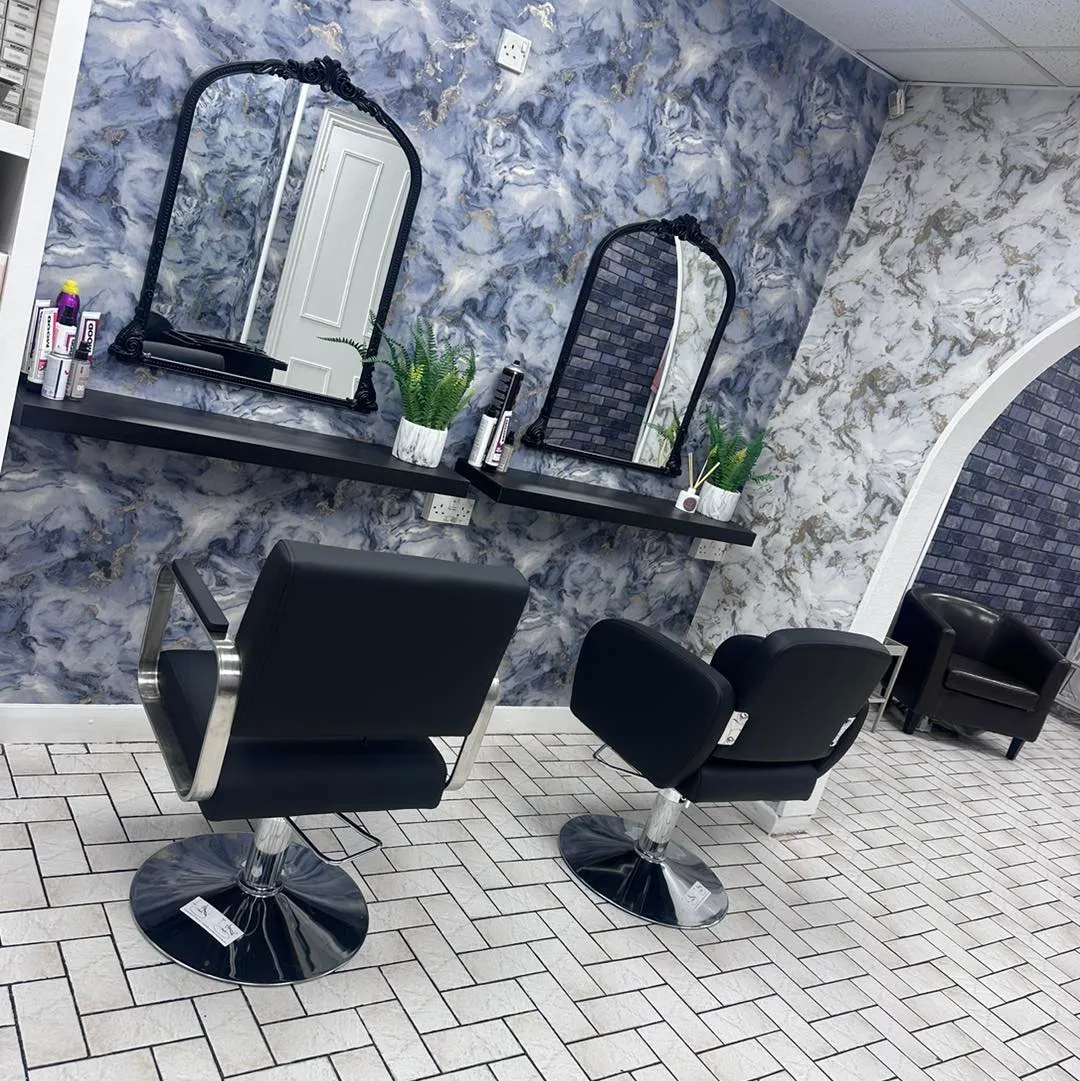 Enigma hair salon interior in Leigh, Greater Manchester
